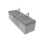 Castello Usa Thames 60-inch Gray Vanity Set with Gray Top and Chrome Handles CB-MC-60G-CHR-20146-GR - alternate 3